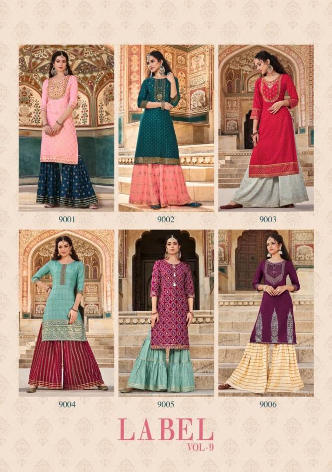 Fashion Label 9 New Exclusive Wear Rayon Embroidery Kurti With Bottom Collection